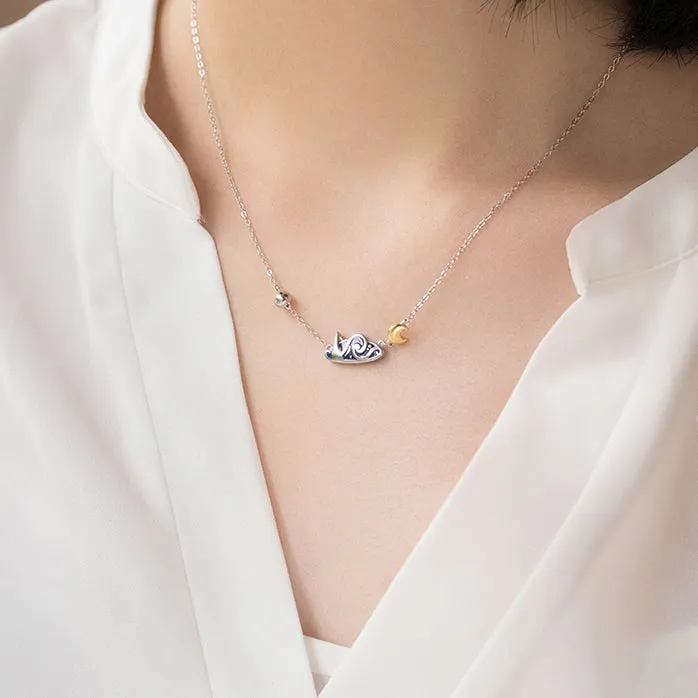 Van Gogh Starry Night Silver Necklace