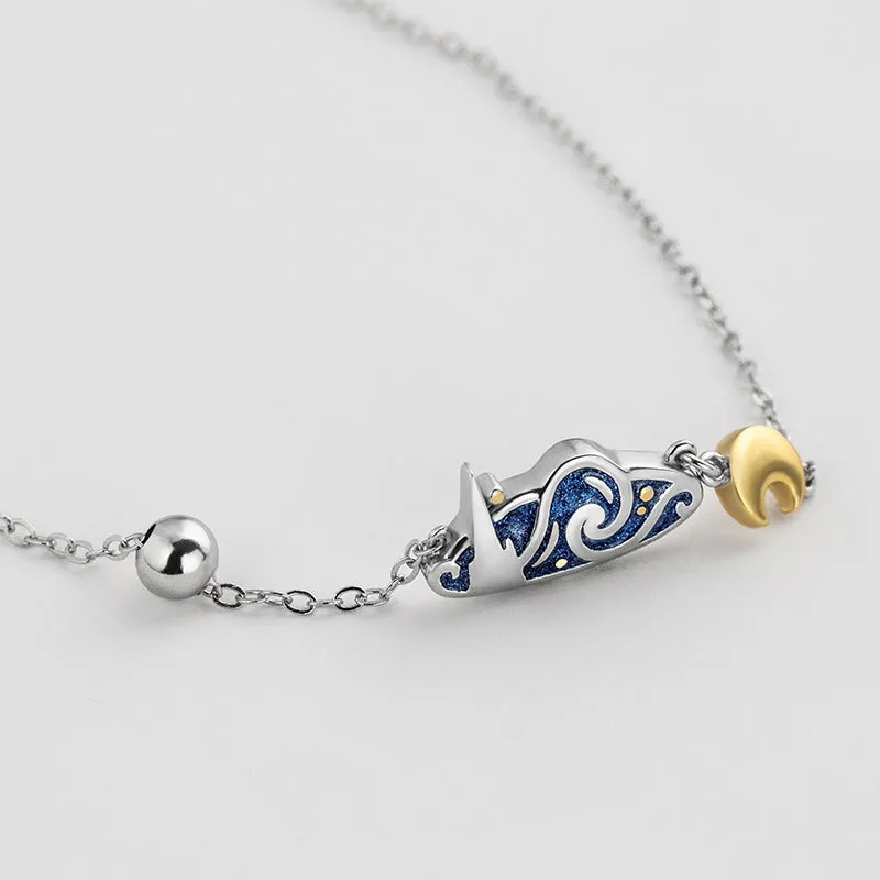 Van Gogh Starry Night Silver Necklace