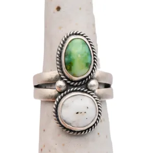 Verde Valley & White Buffalo Turquoise Sterling Silver Ring / U.S. Size 7