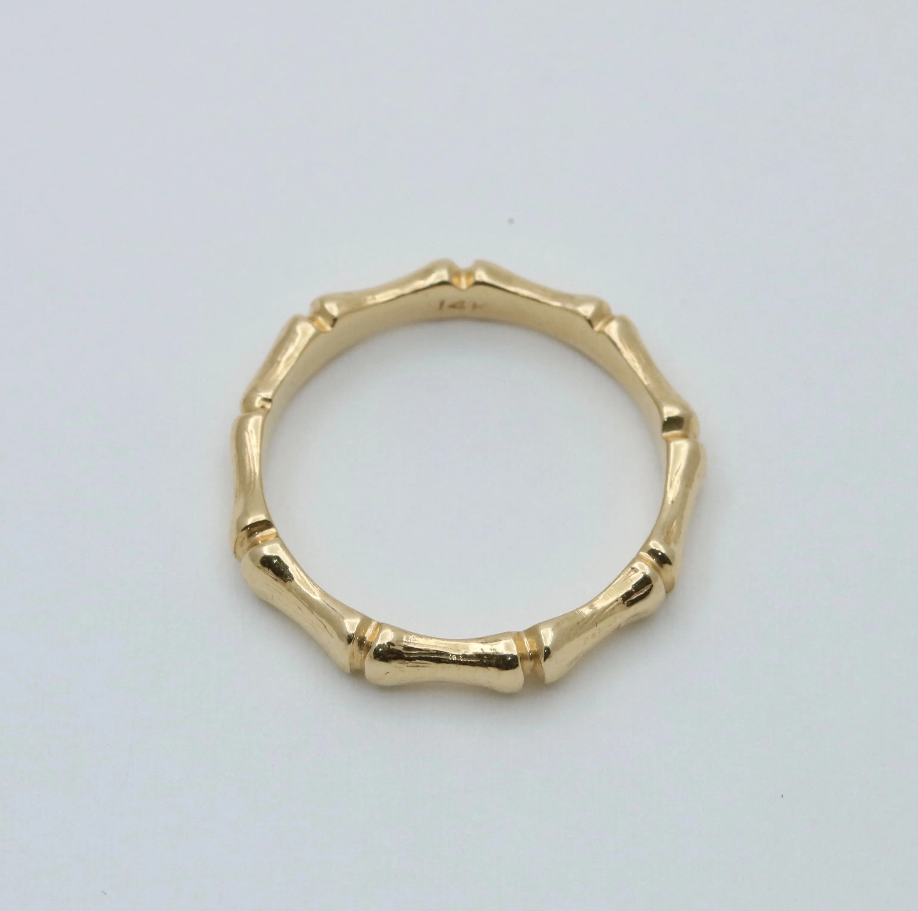 Vintage 14K Gold Bamboo Band, Size 6