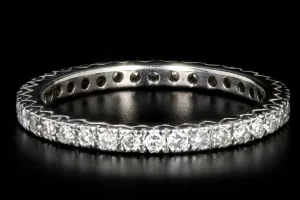 Vintage 14K White Gold .50 Carat Round Brilliant Cut Diamond Eternity Band