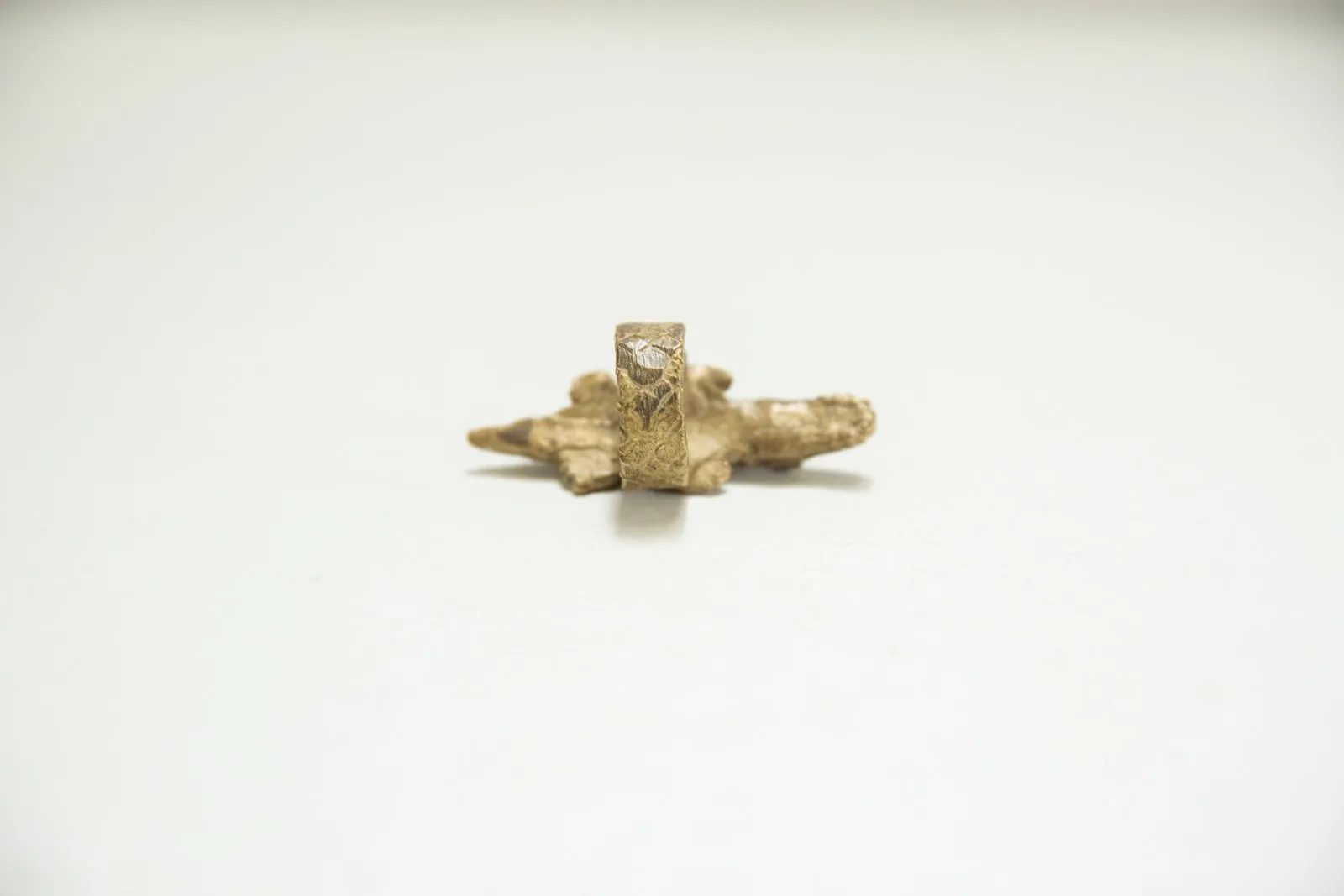 Vintage African Brass Crocodile Ring