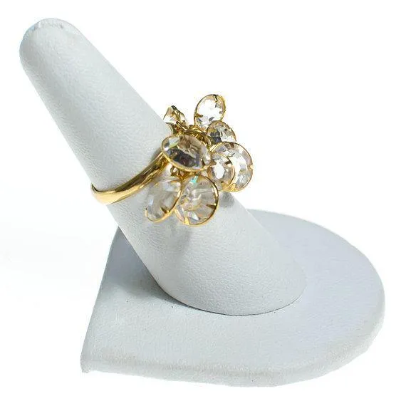 Vintage Cha Cha Style Bezel Set Crytal Ring
