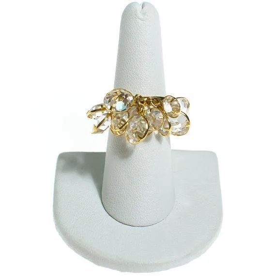 Vintage Cha Cha Style Bezel Set Crytal Ring