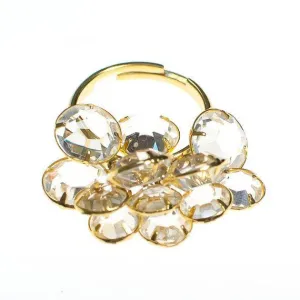 Vintage Cha Cha Style Bezel Set Crytal Ring