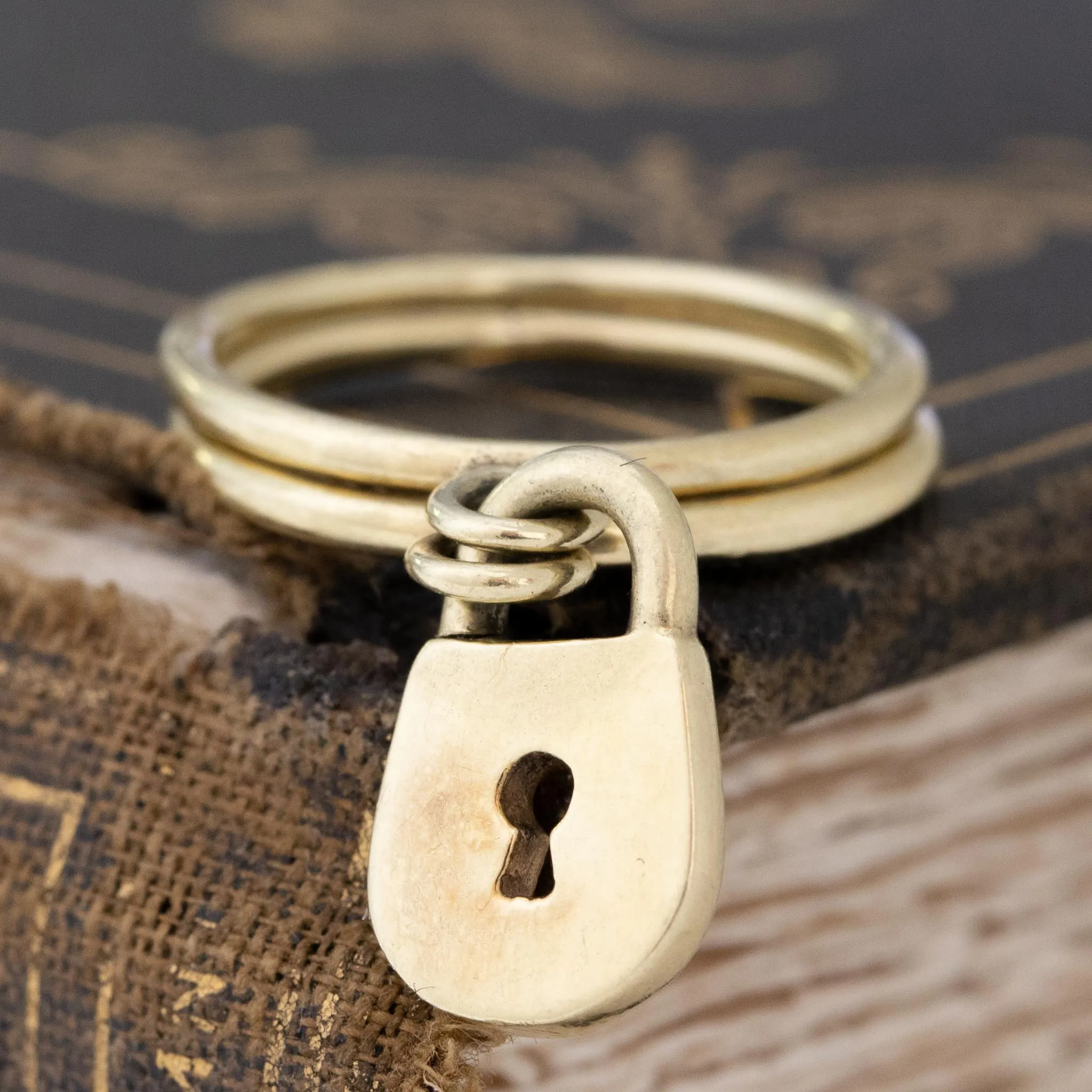 Vintage Enamel Padlock Band