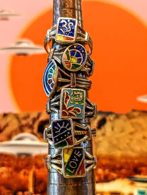 Vintage enamel rings