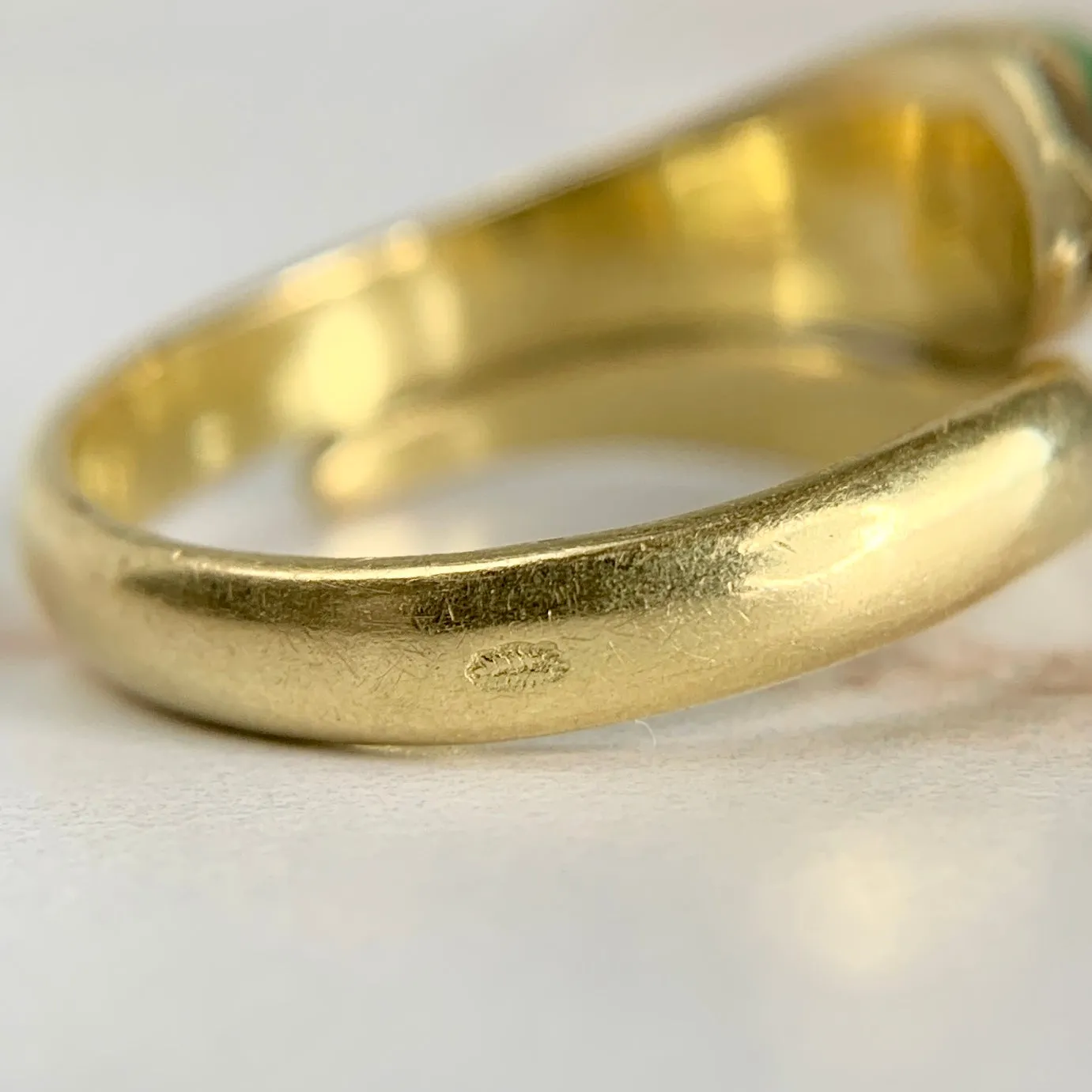 Vintage Enamel Snake Ring 18k