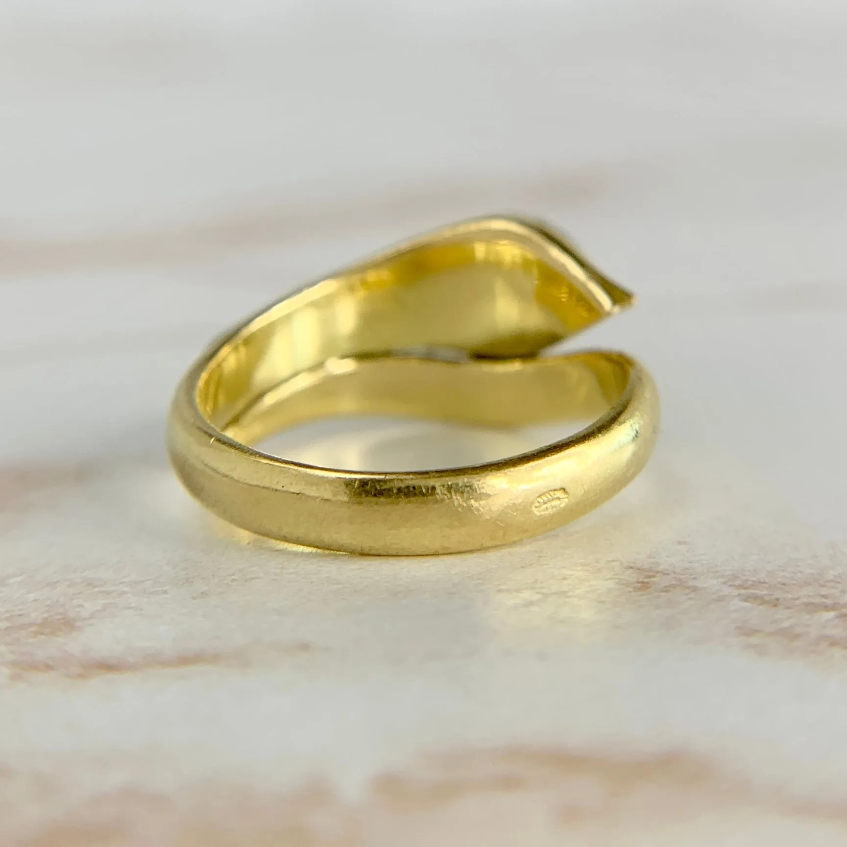 Vintage Enamel Snake Ring 18k