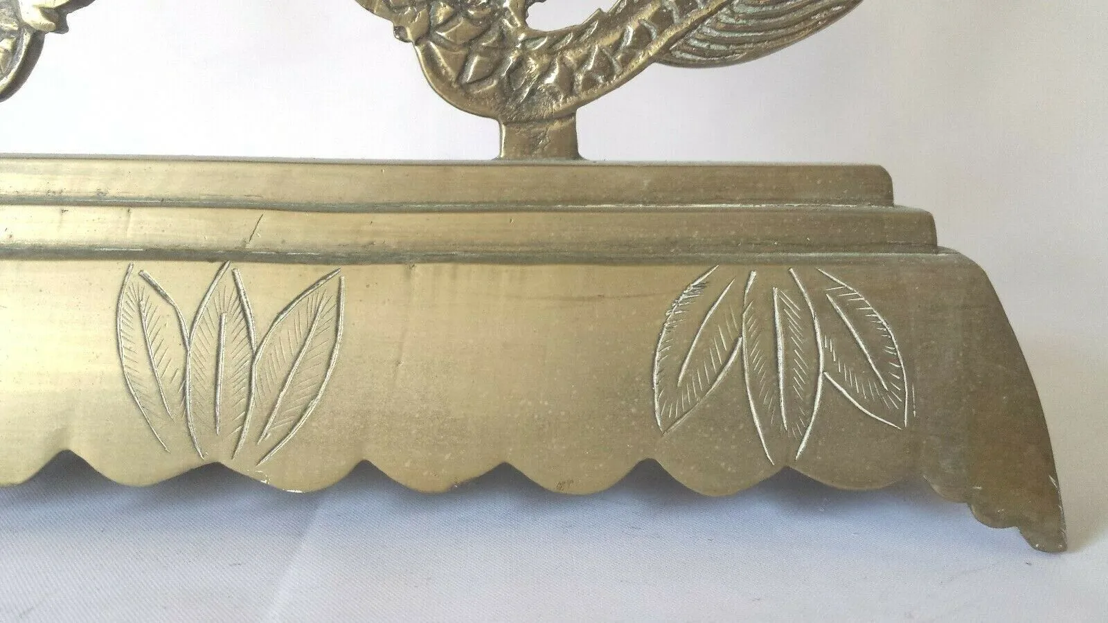 Vintage Engraved Chinese Dragon Brass Hanging Bell 10.5"