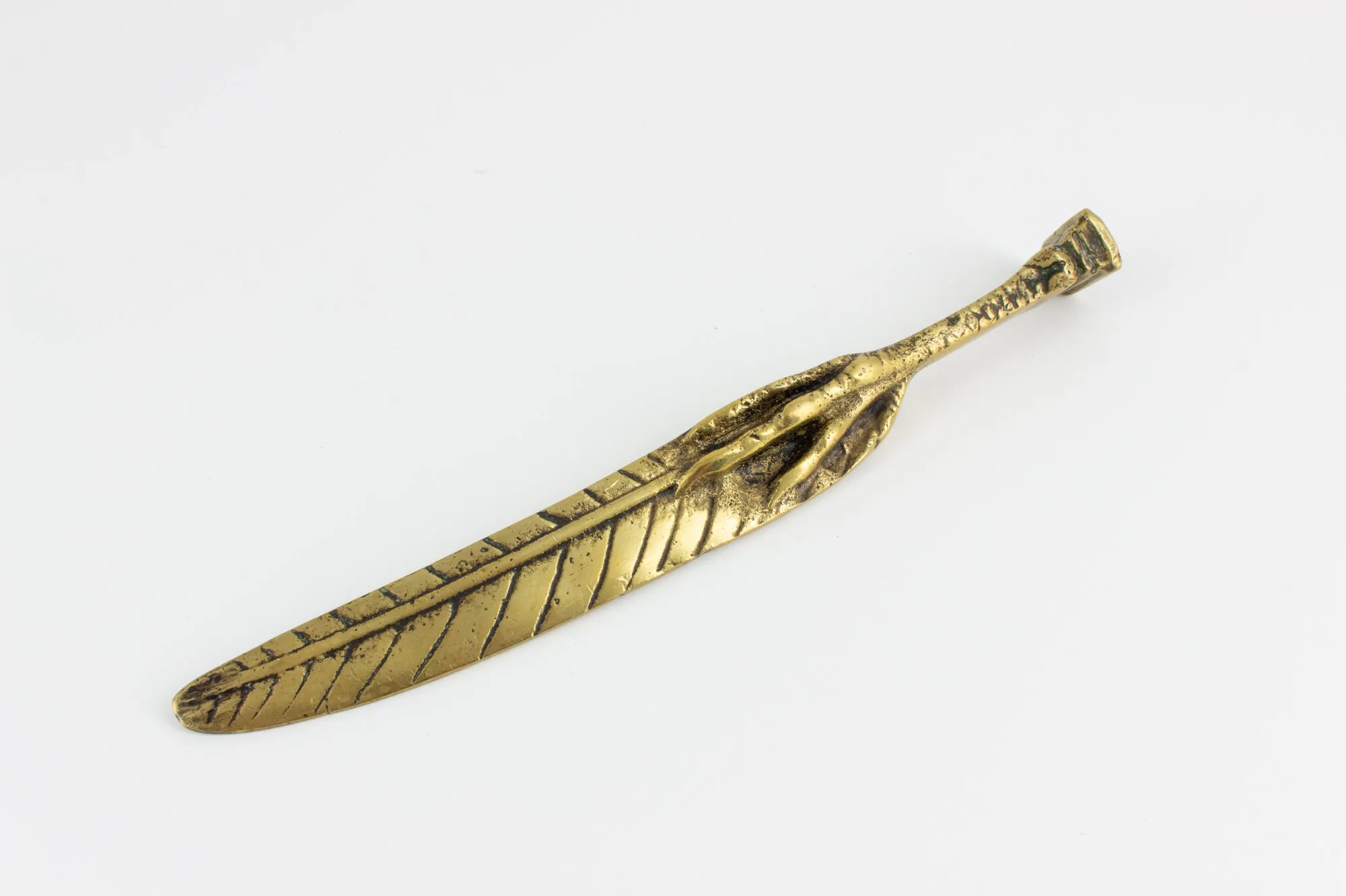 Vintage French Brass Feather & Claw Letter Opener