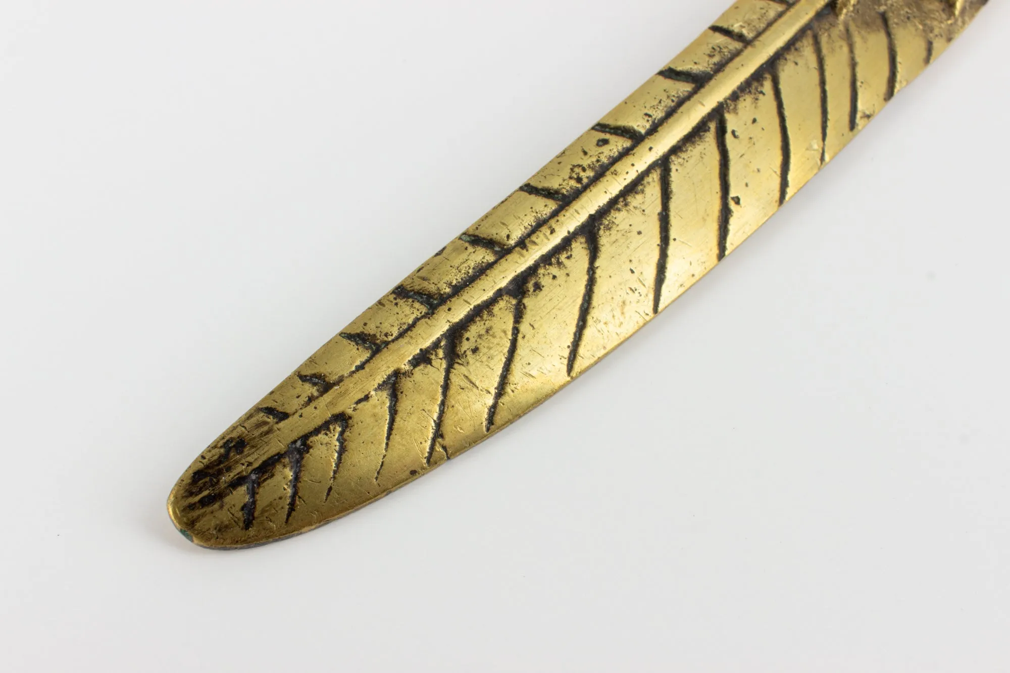 Vintage French Brass Feather & Claw Letter Opener