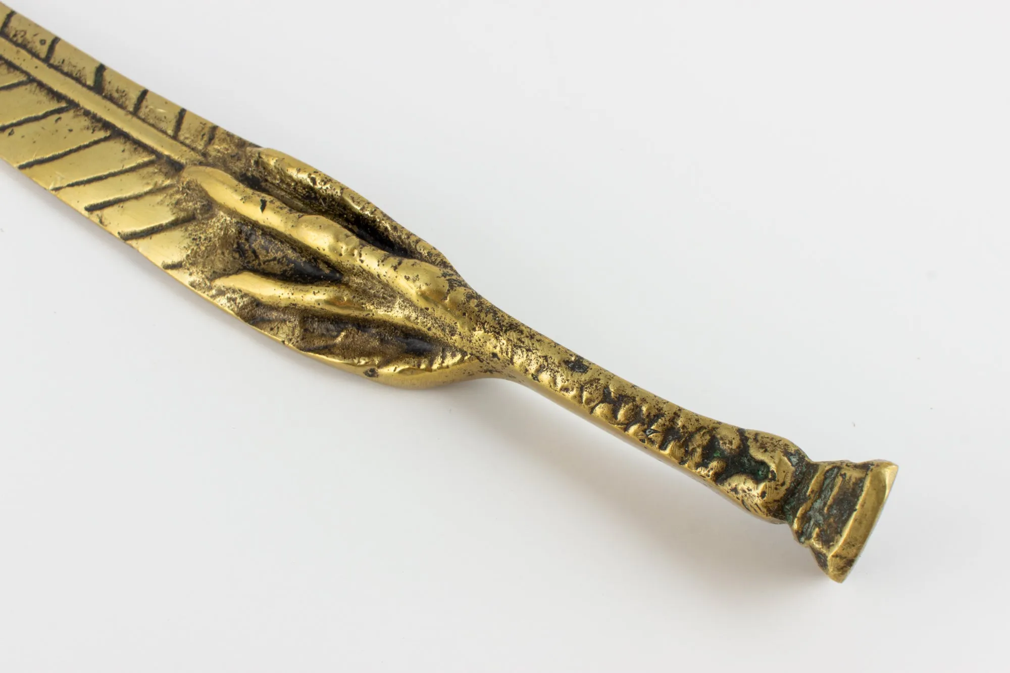Vintage French Brass Feather & Claw Letter Opener