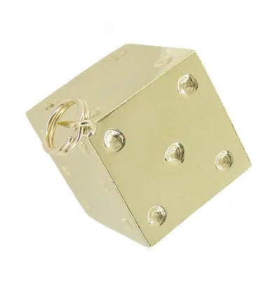 Vintage Lucky Dice Charm in 14 Karat Yellow Gold