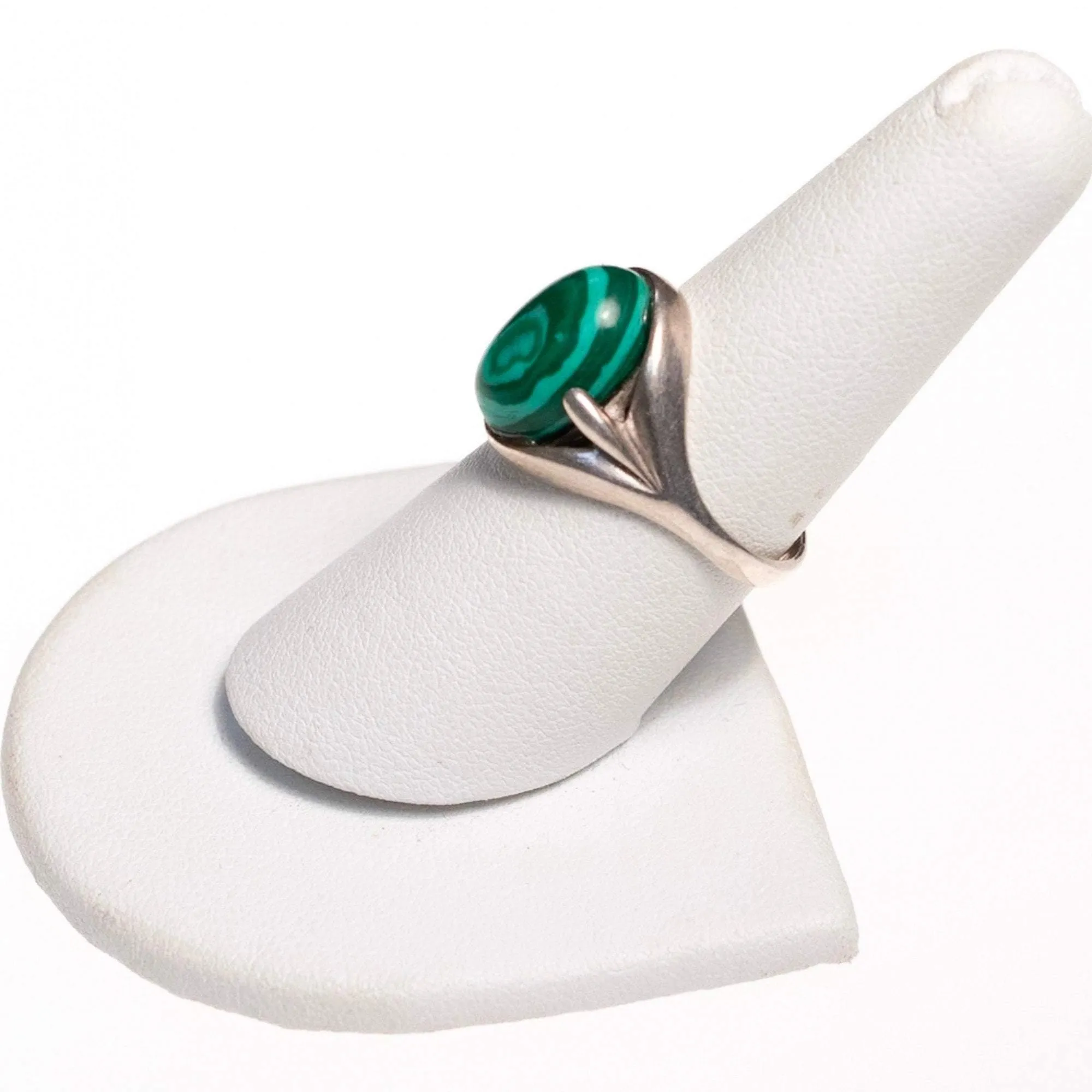 Vintage Malachite and Sterling Silver Ring