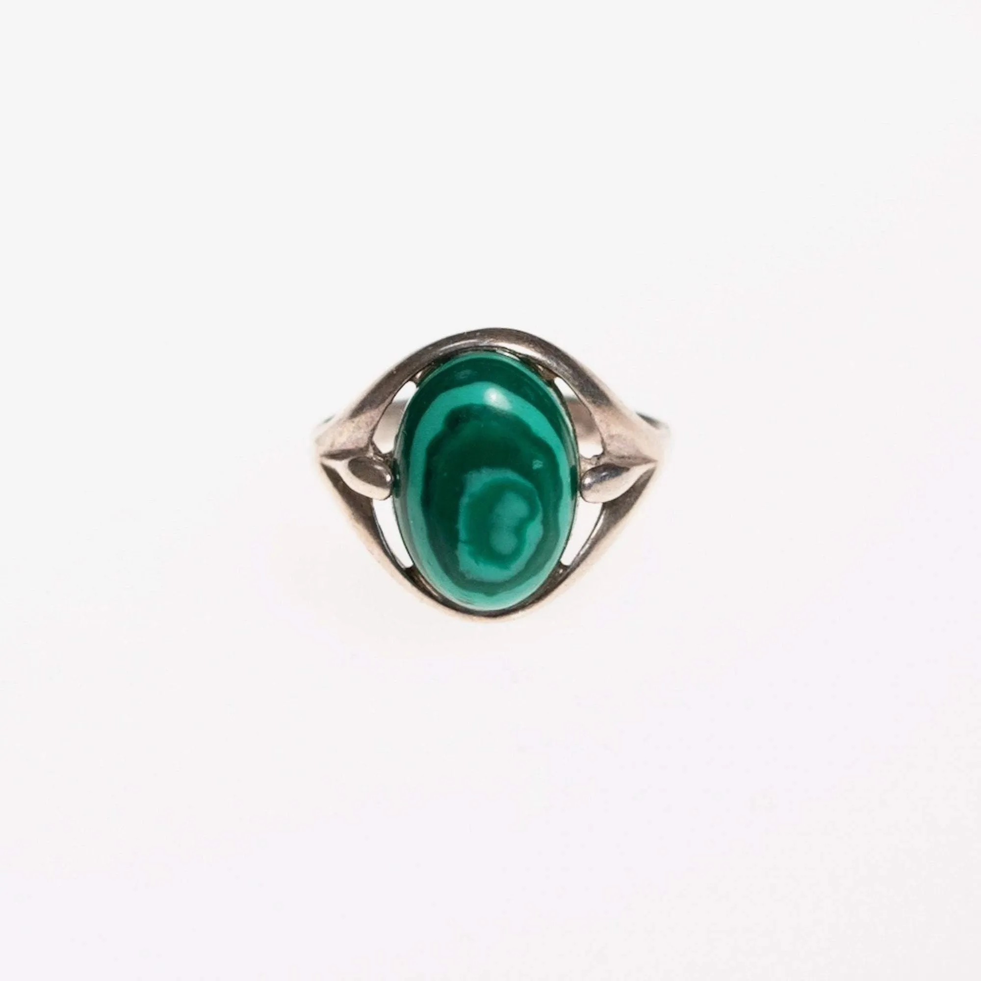 Vintage Malachite and Sterling Silver Ring