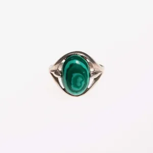 Vintage Malachite and Sterling Silver Ring