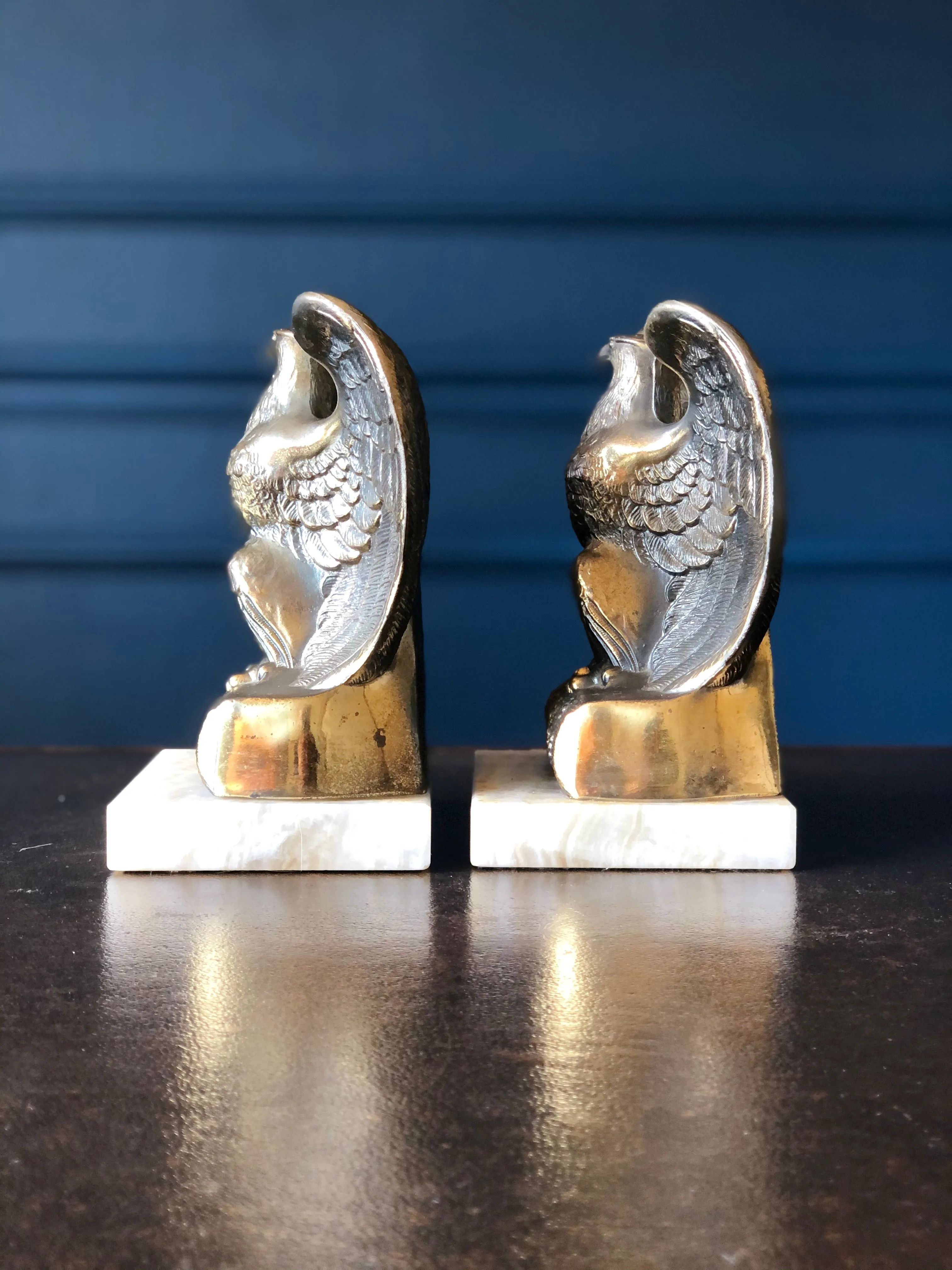 Vintage Metal Eagle Bookends