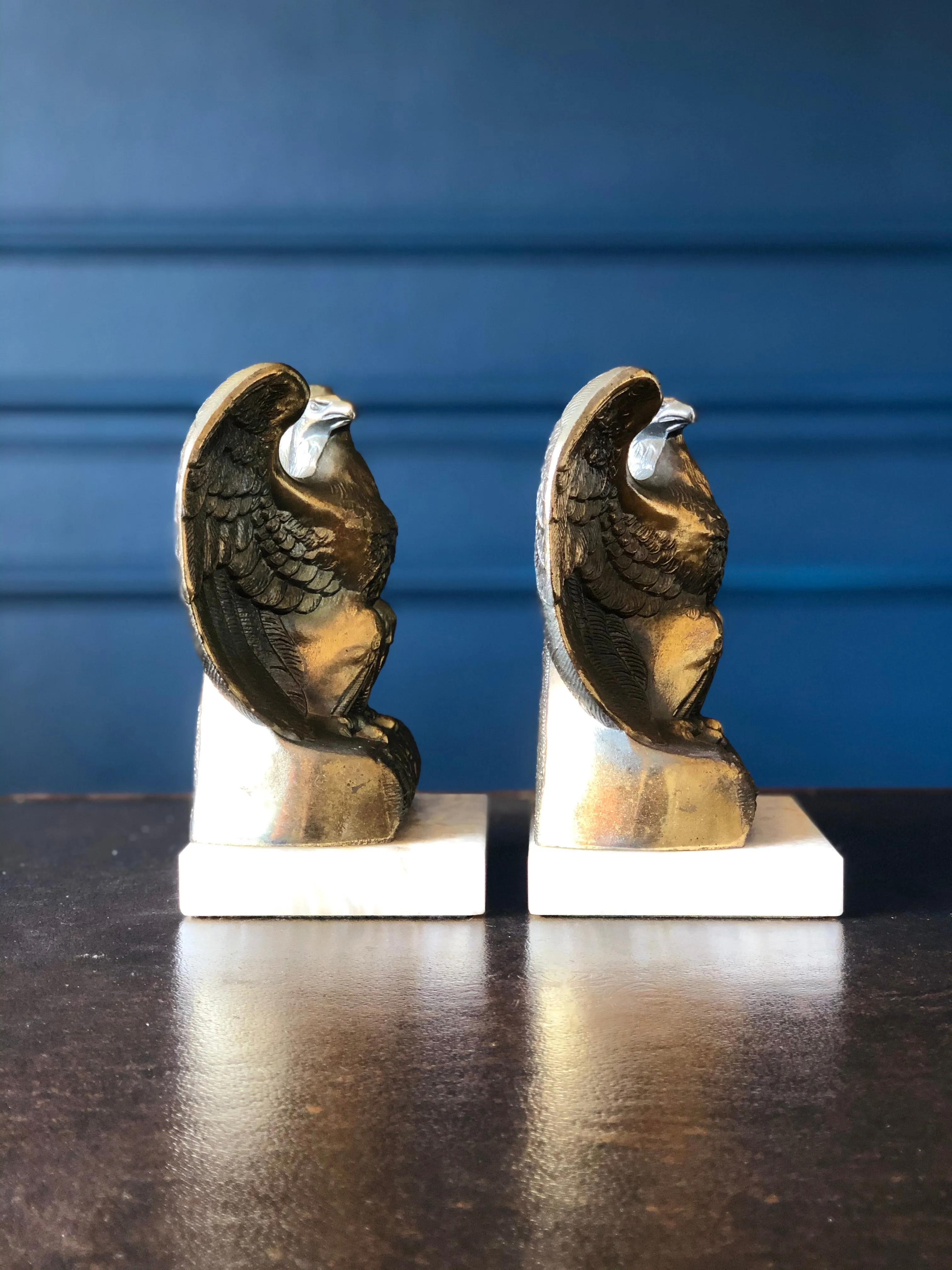 Vintage Metal Eagle Bookends