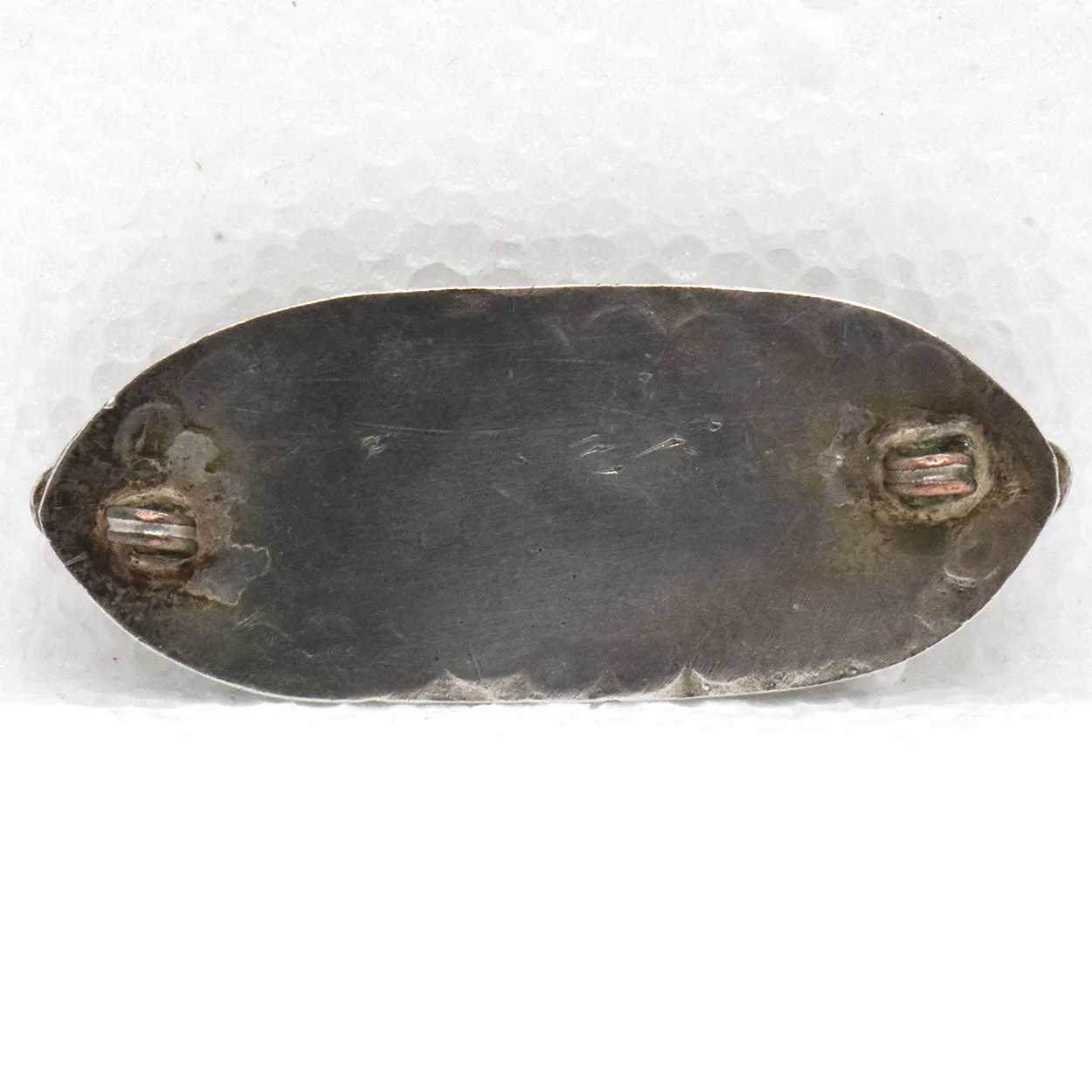 Vintage Native American Navajo Turquoise and Stamped Silver Pendant