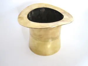 Vintage Novelty Brass Top Hat Champagne Bucket