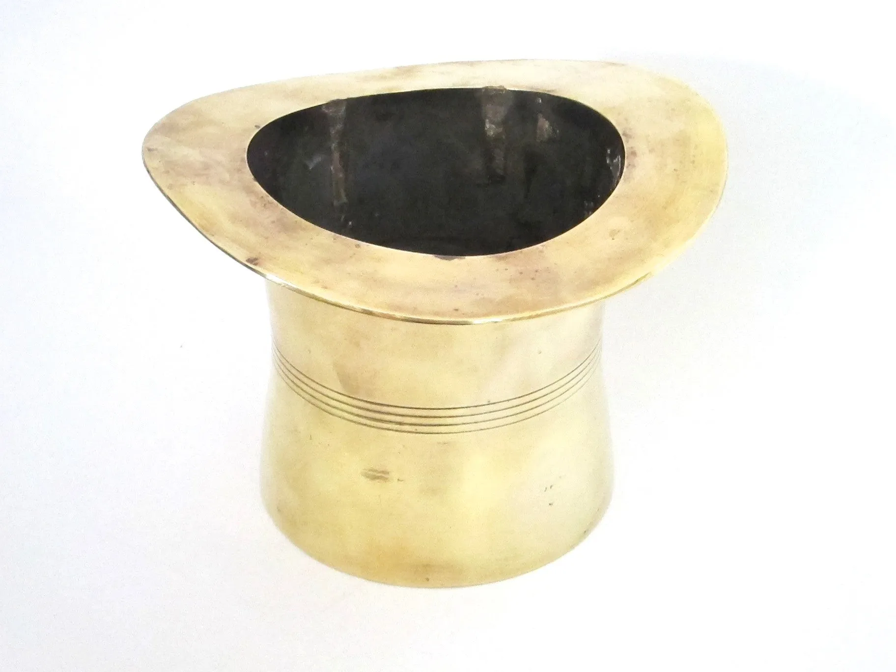 Vintage Novelty Brass Top Hat Champagne Bucket