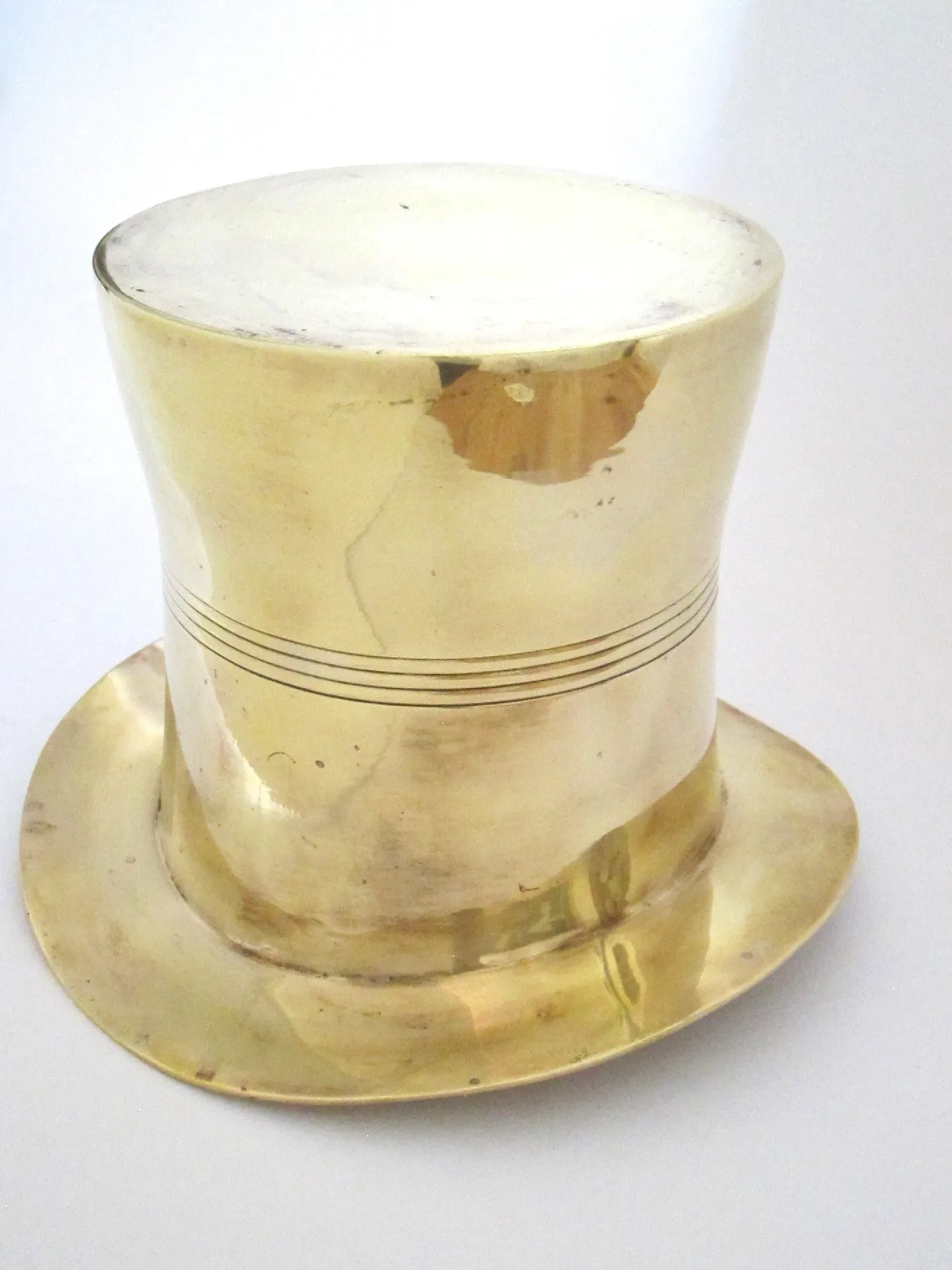 Vintage Novelty Brass Top Hat Champagne Bucket