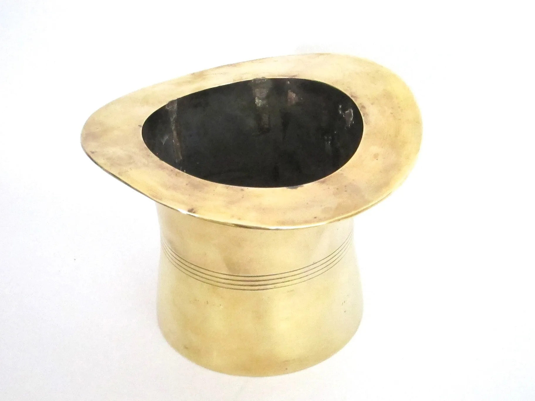 Vintage Novelty Brass Top Hat Champagne Bucket