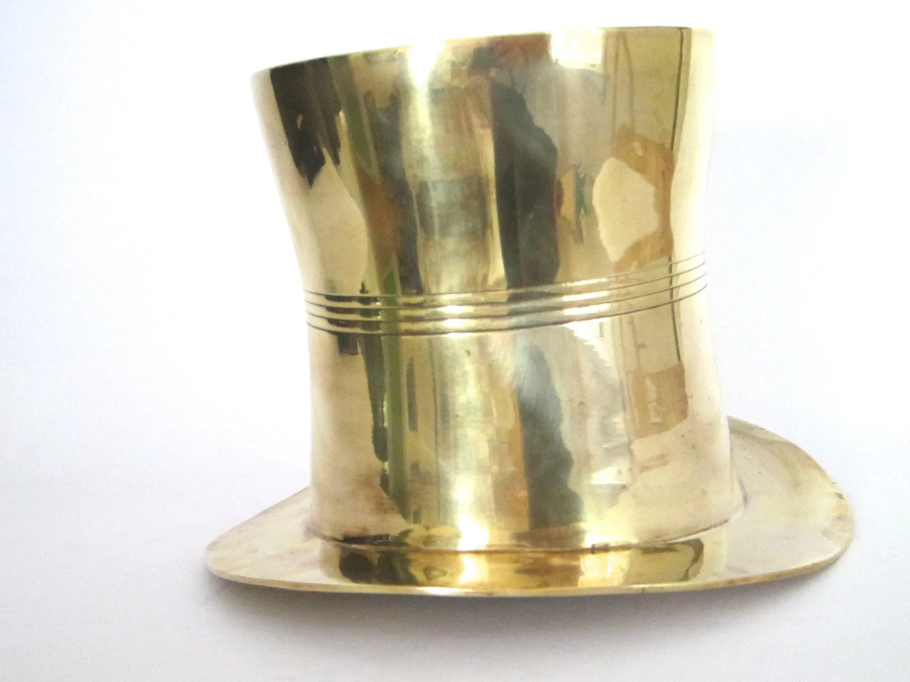 Vintage Novelty Brass Top Hat Champagne Bucket