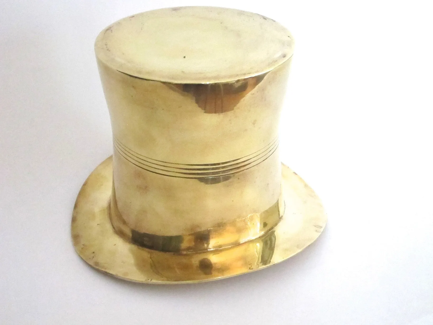 Vintage Novelty Brass Top Hat Champagne Bucket