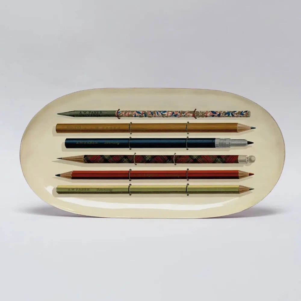 Vintage Pencil Enamel Tray