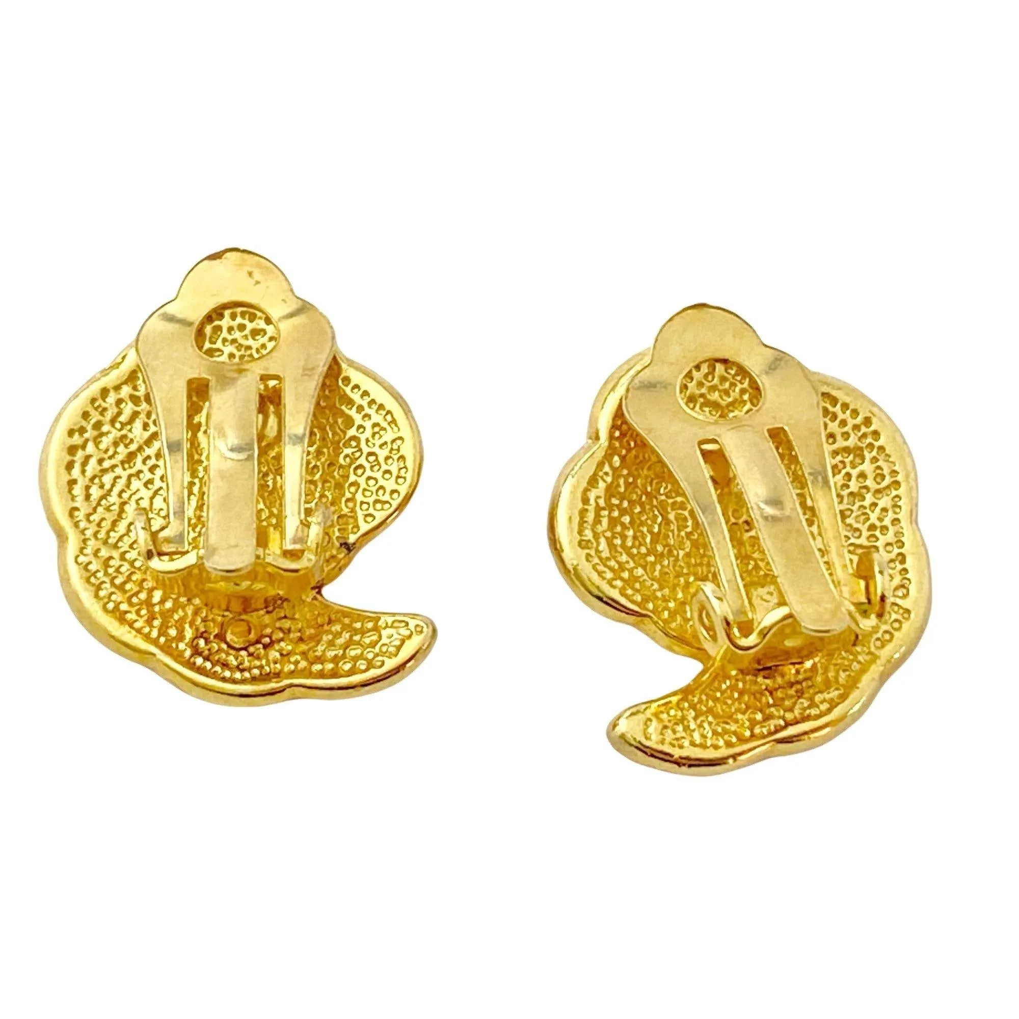 Vintage Red and Gold Shell Earrings