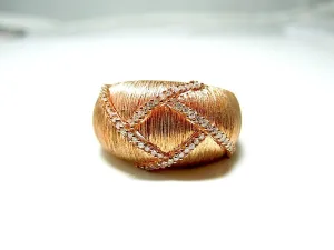 Vintage Rose Gold Vermeil - Diamond - Right Hand Ring