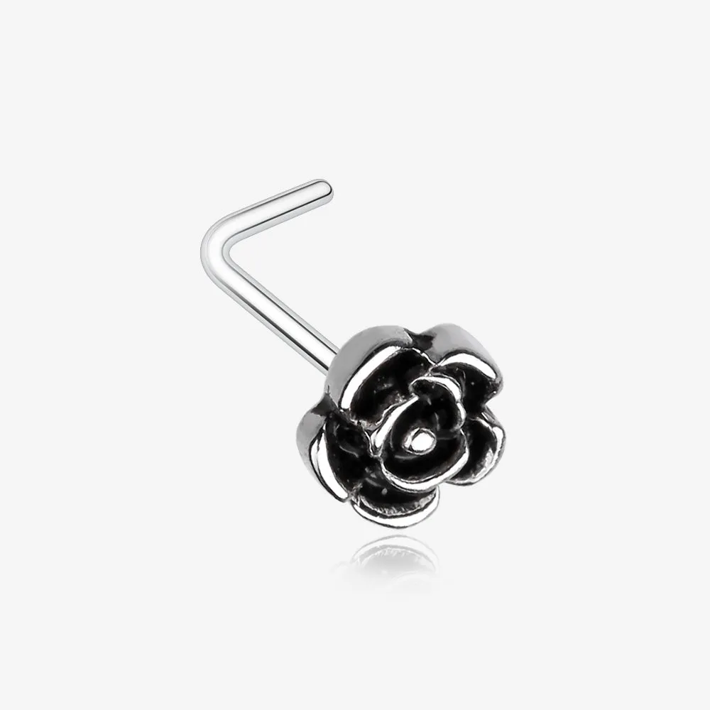 Vintage Rose Icon L-Shaped Nose Ring