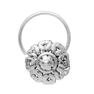 Vintage Style Oxidized Nose Pin 925 Solid Silver Handmade Piercing Nose Pin