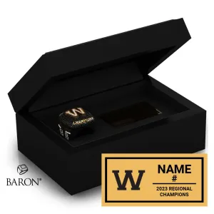Wasco Union High School Football 2023 Championship Black Standard Window Ring Box
