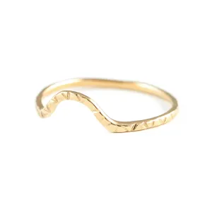 Wave Ring in Golden Brass