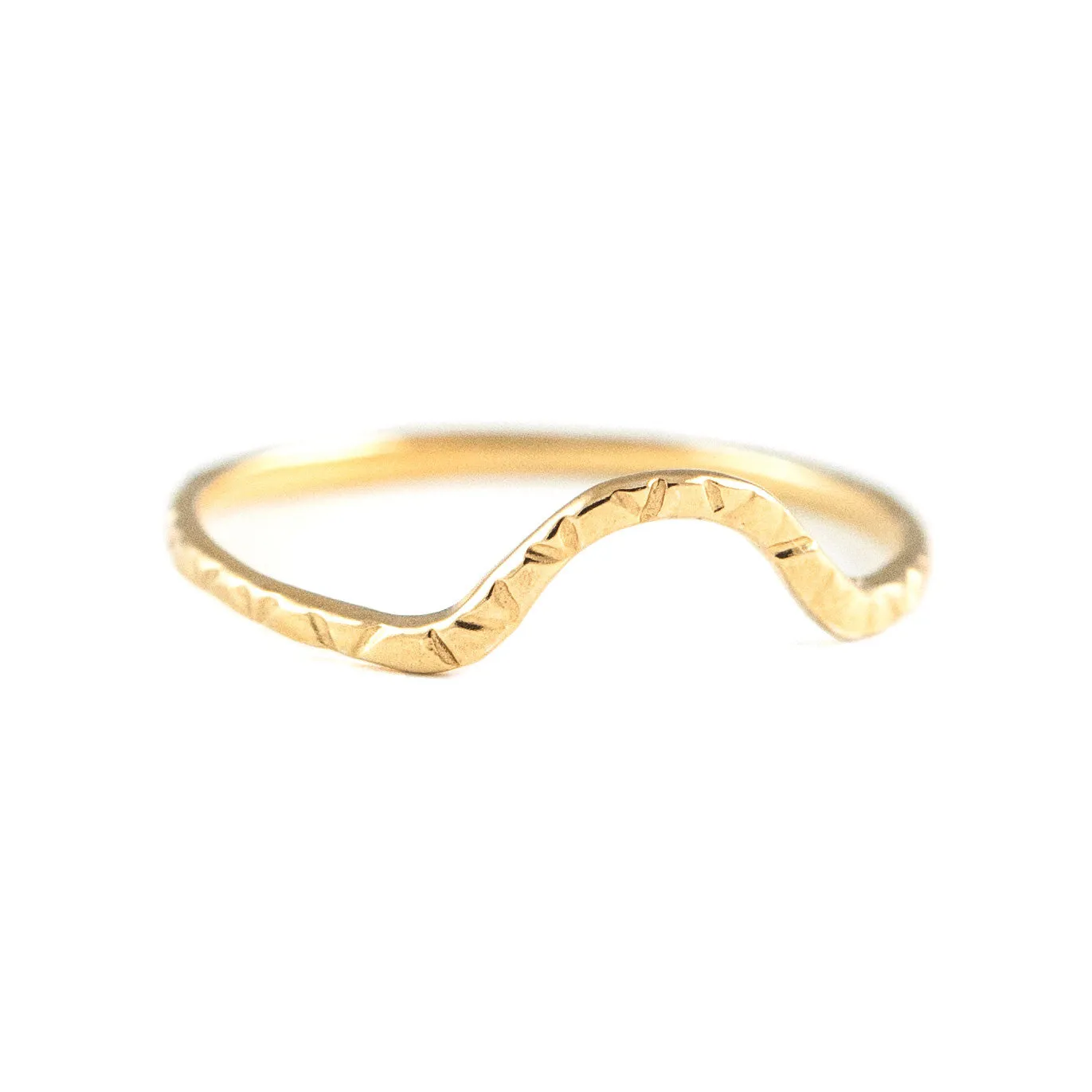 Wave Ring in Golden Brass