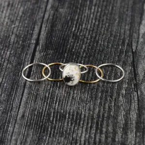 White Buffalo Mixed Metal 5-Stack Ring size US 8 1/2