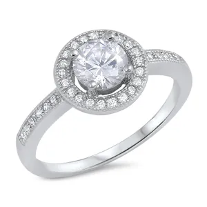 White CZ Polished Elegant Simple Ring New .925 Sterling Silver Band Sizes 5-10