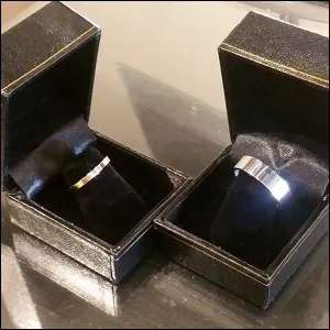 White Gold Wedding Bands for Muddy and Noelle