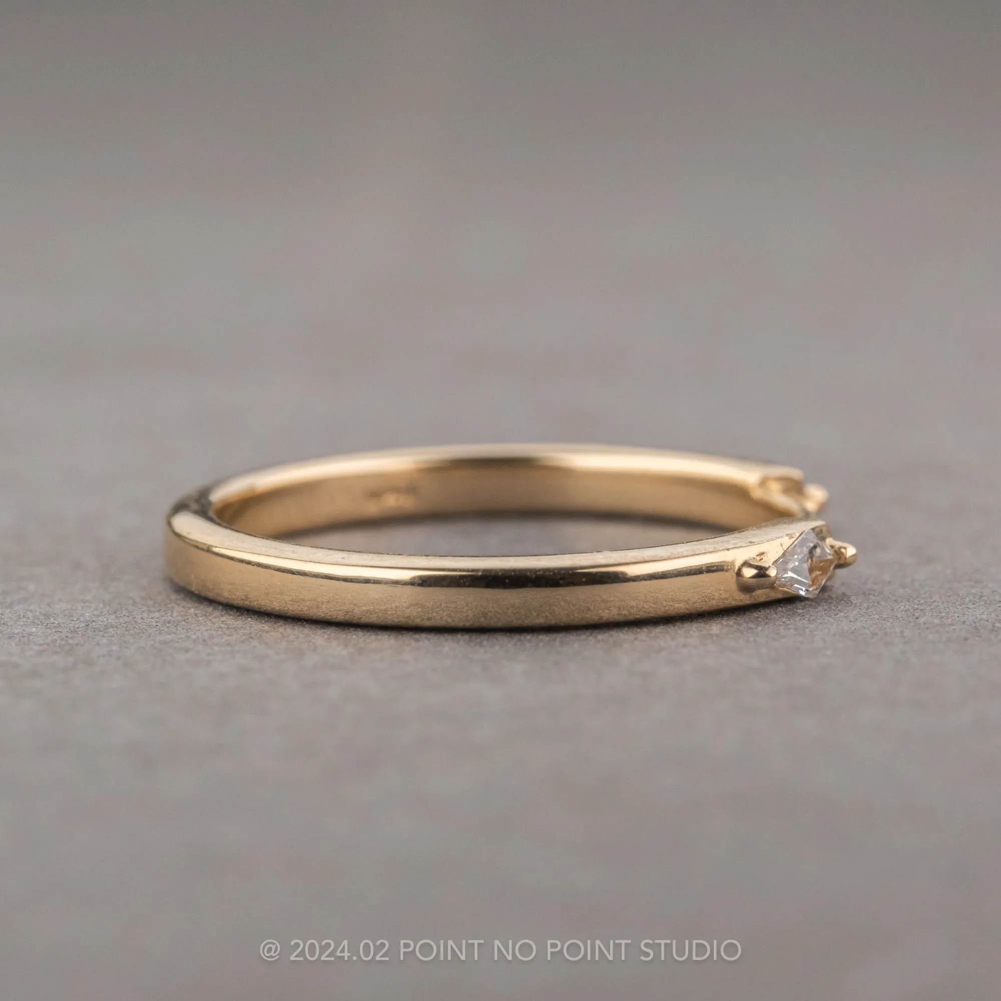 White Kite Sapphire Wedding Cuff, Harper Setting, 14K Yellow Gold