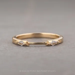 White Kite Sapphire Wedding Cuff, Harper Setting, 14K Yellow Gold