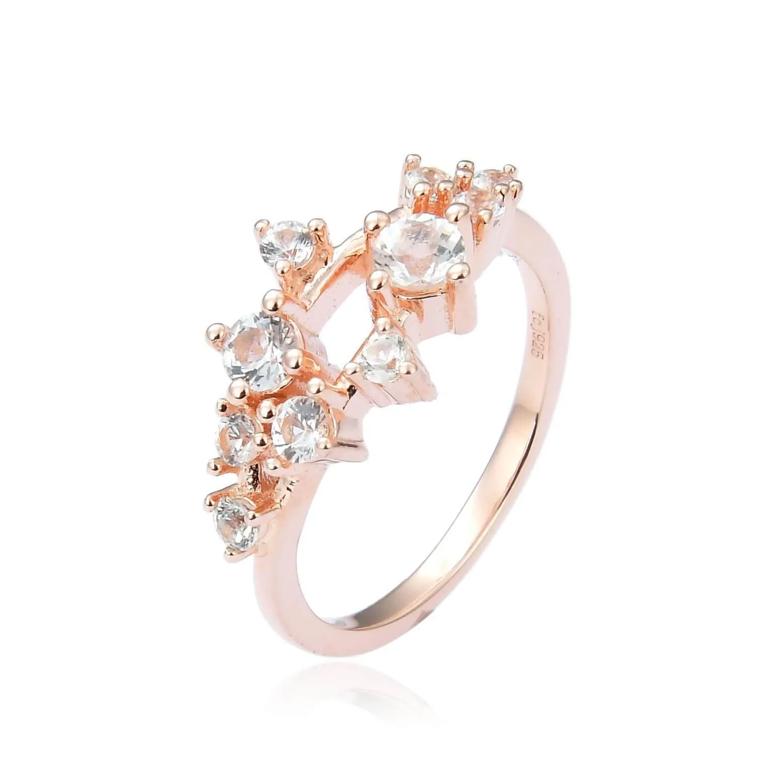 White Sapphire Cluster Ring
