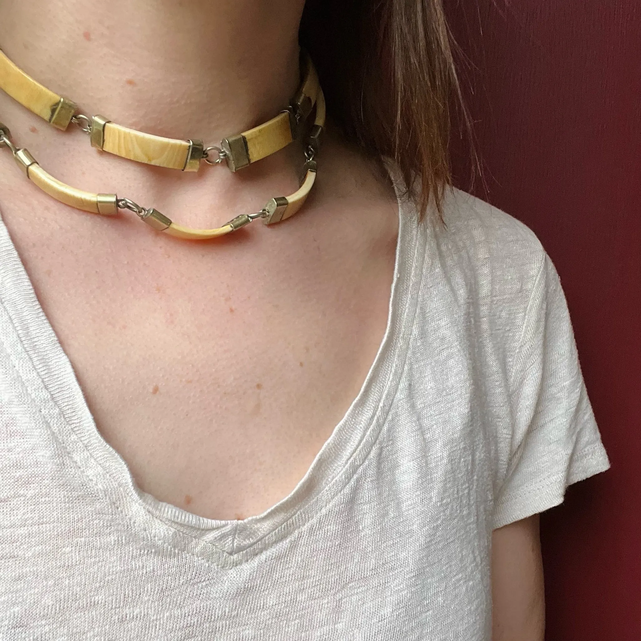 Wild Warthog Tusk & Brass Necklace