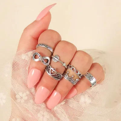 WLP 4-11pcs 2018 Boho Retro Elephant Snake Blue gem Rings Lucky Stackable Midi Rings Set of Rings for Women Party