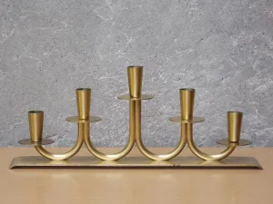 Ystad Metall Solid Brass 5 Candle Centerpiece Candelabra
